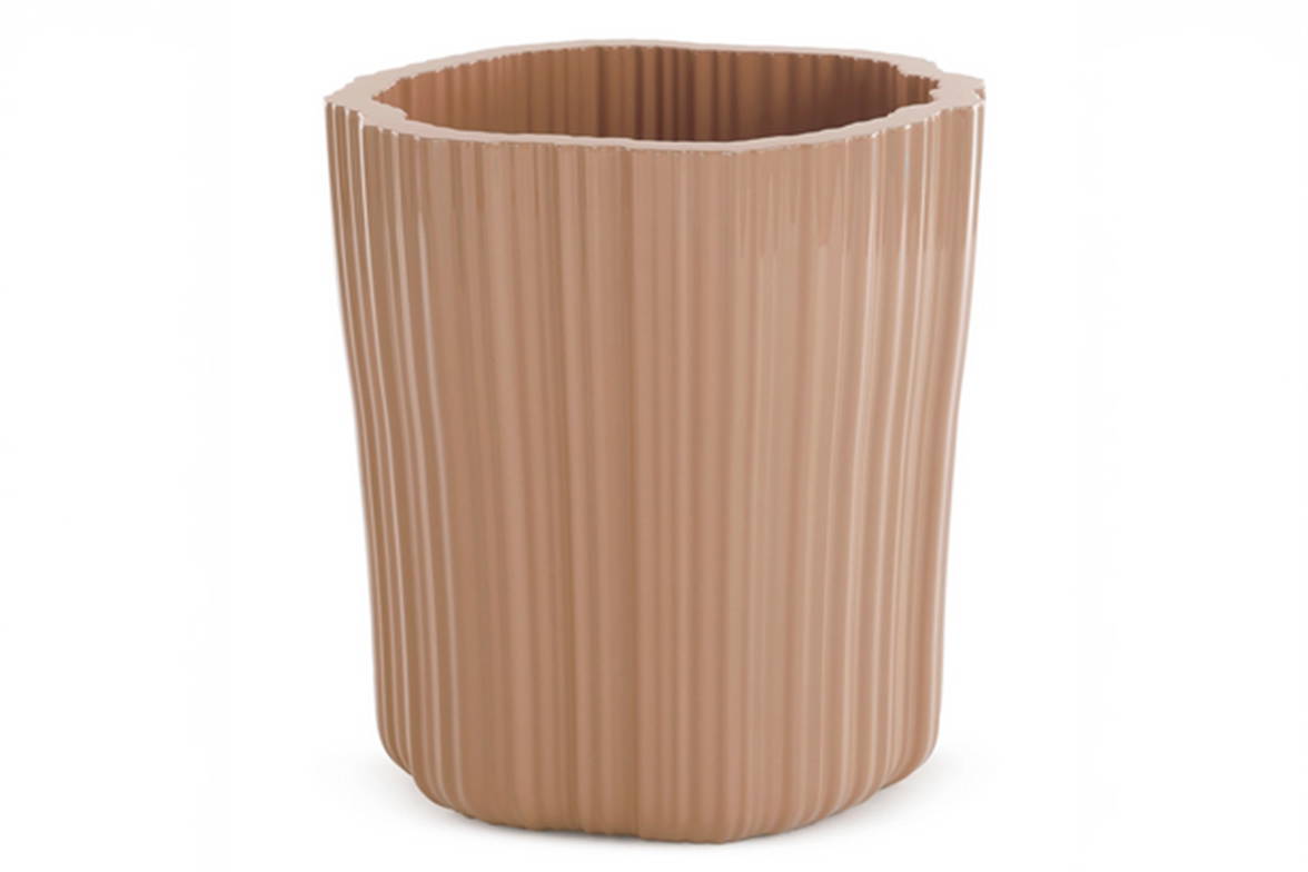 Corteza Small Plant Pot Cover powder pink finish Corteza Small Plant Pot Cover powder pink finish