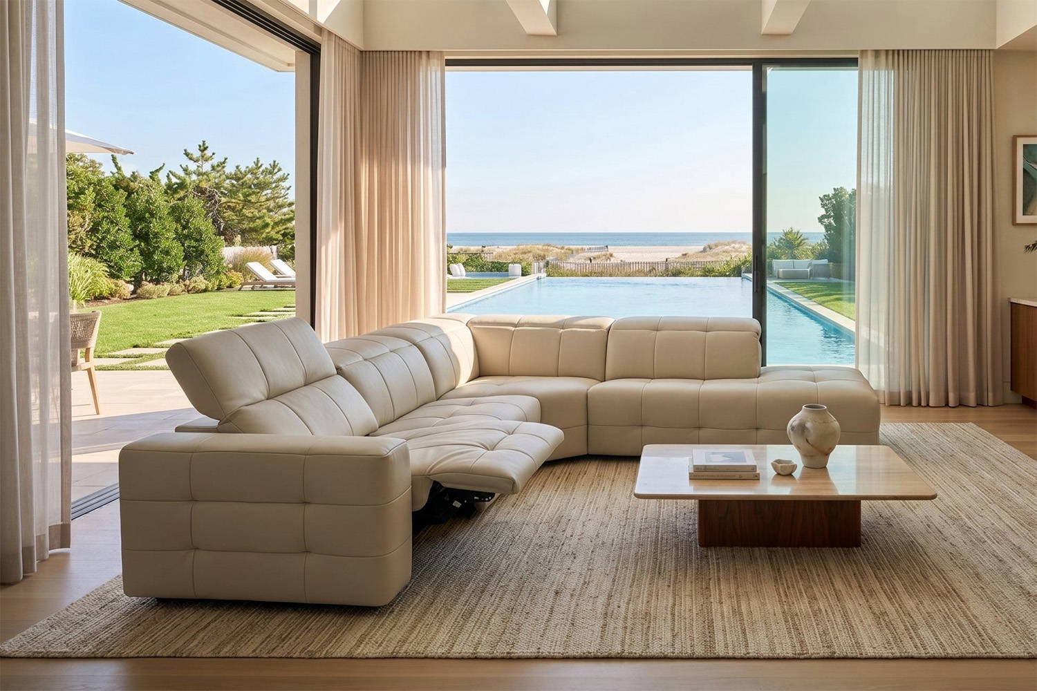 Cove Corner Sectional sofa in a modern shore home