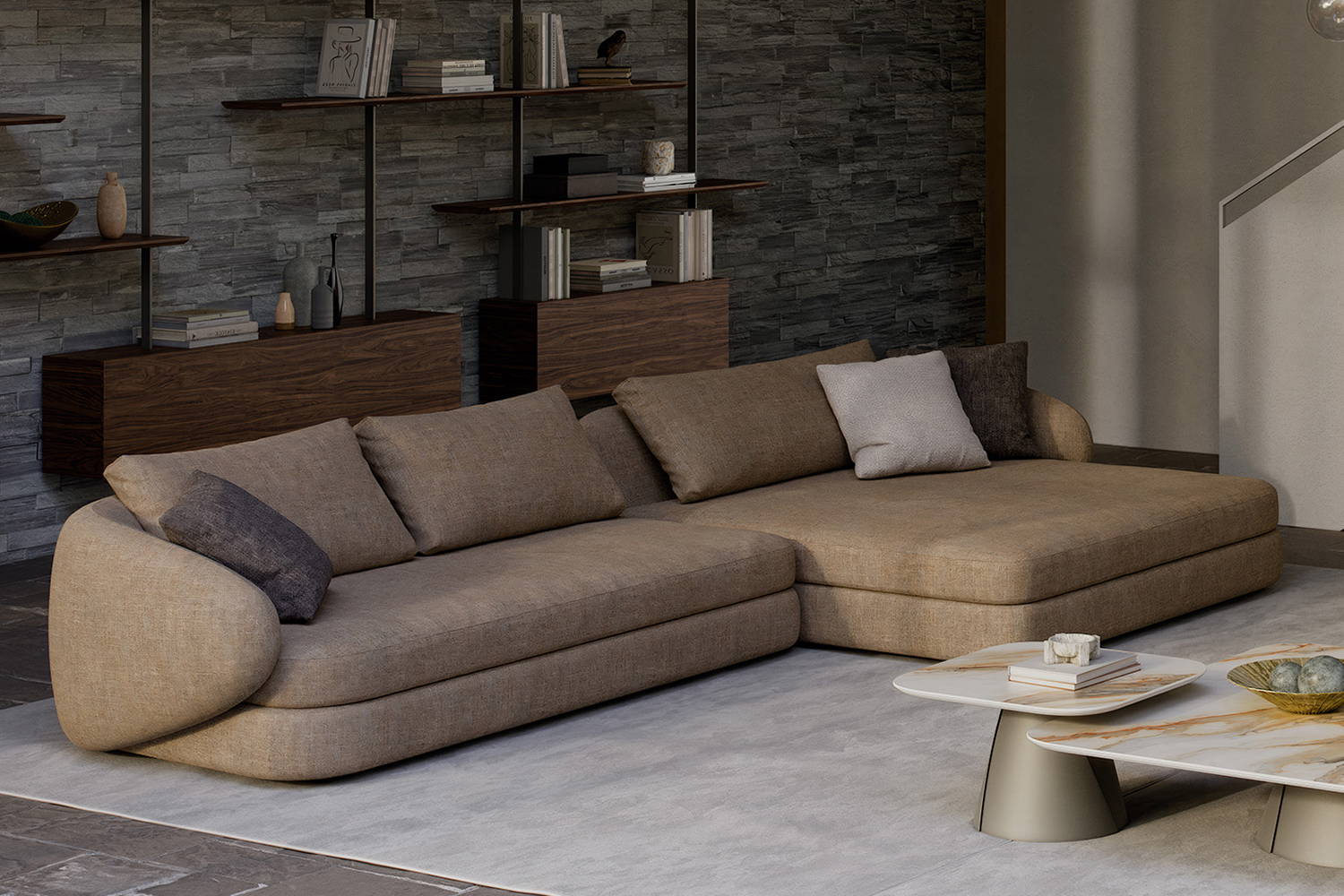 Craig Sectional Sofa with Square Chaise