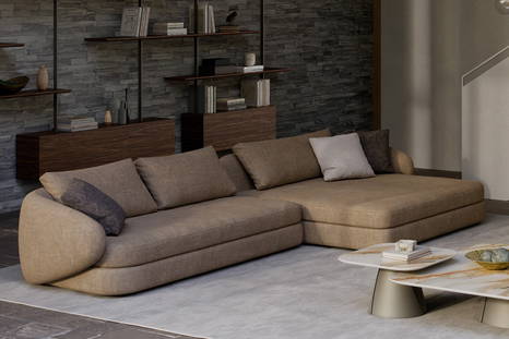 Craig Sectional Sofa with Square Chaise from Cattelan Italia