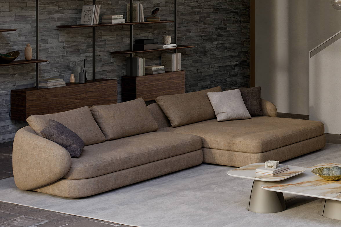 Craig Sectional Sofa with Square Chaise from Cattelan Italia Craig Sectional Sofa with Square Chaise from Cattelan Italia