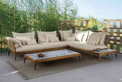 Cruise Teak corner sectional sofa by Talenti