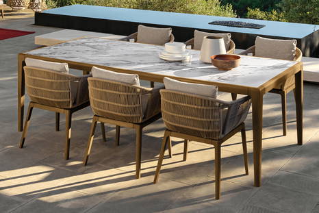 Cruise Teak dining armchair by Talenti