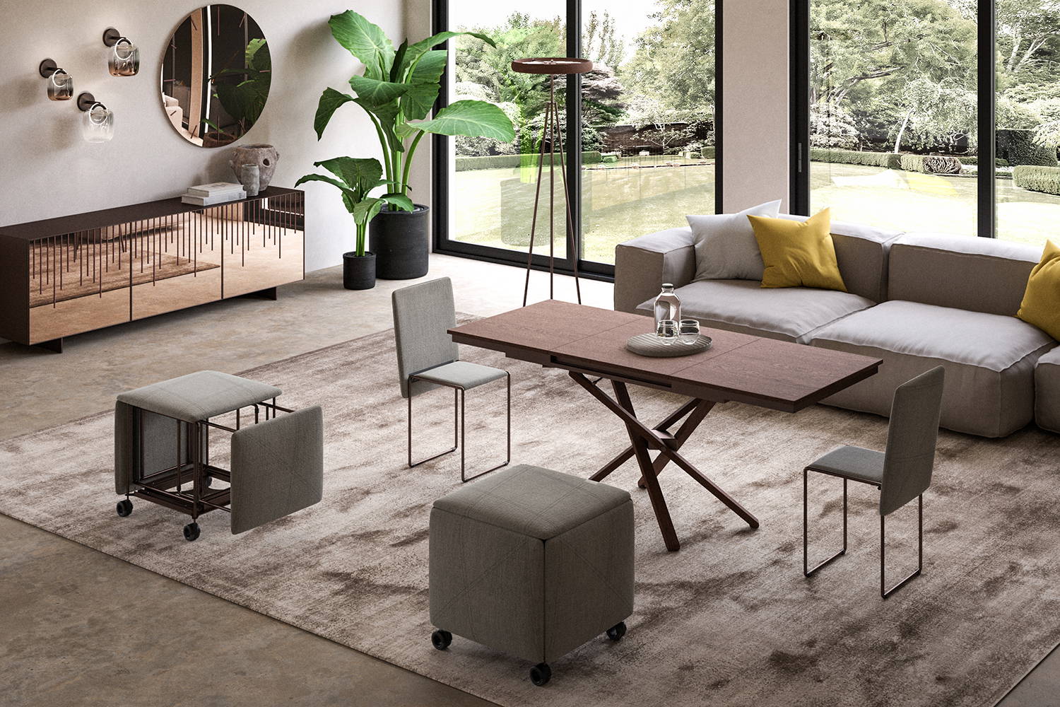 Cubix Transforming Dining Chair by Ozzio Italia | room service 360°