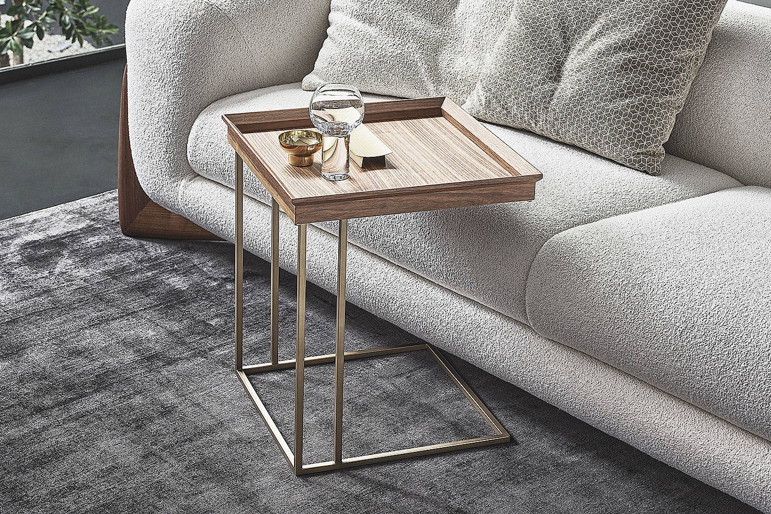 Cucu end table in living room setting by Porada