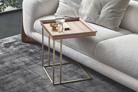 Cucu end table in living room setting by Porada