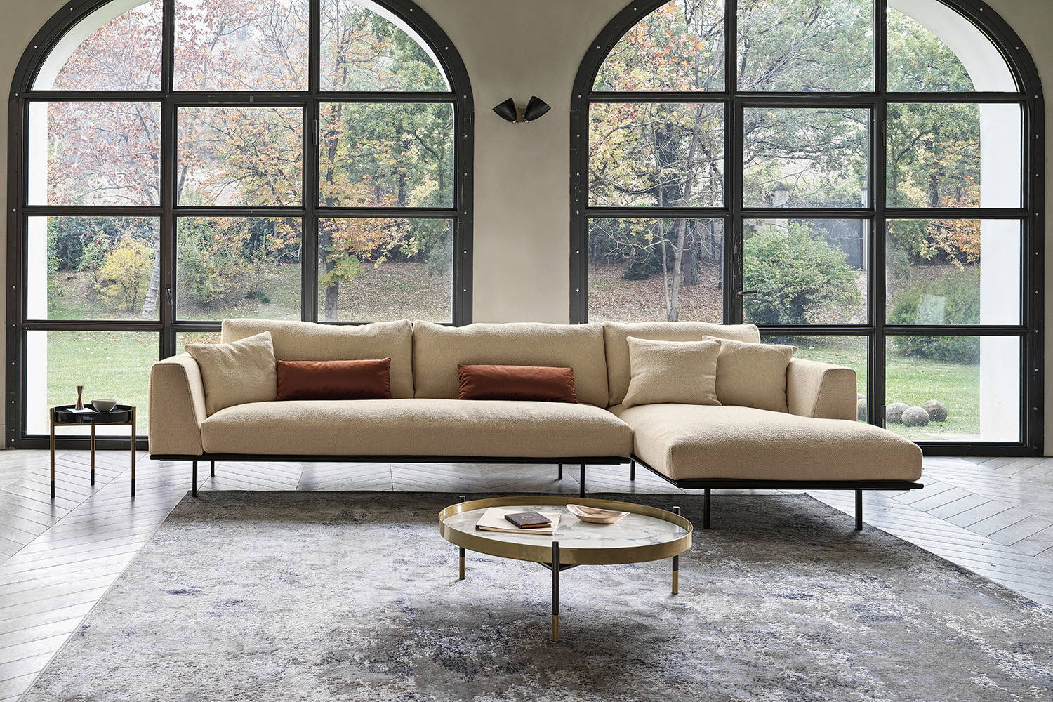 Dakota sectional sofa with chaise designed by Carlo Bimbi for Bontempi Casa