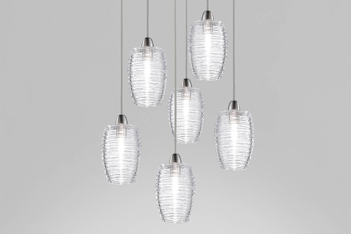 Damasco 6-Pendant Suspension Light from Vistosi Damasco 6-Pendant Suspension Light from Vistosi