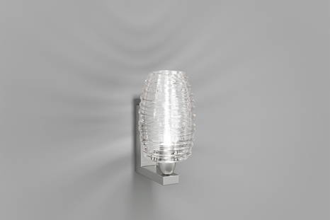 Damasco small wall sconce with crystal glass finish