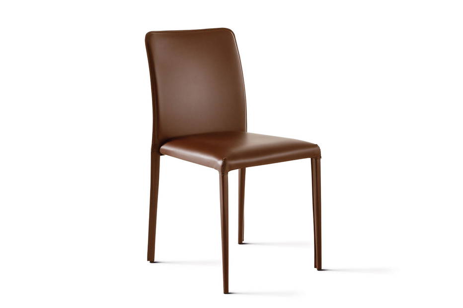 Deli hard leather dining chair by Bonaldo
