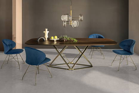 Delta barrel dining table designed by Bernhardt & Vella for Bontempi Casa