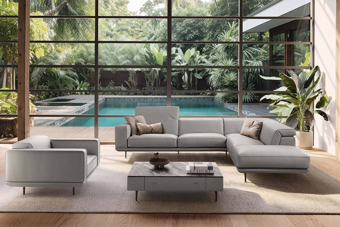 The Denny Corner Sectional Sofa with Peninsula by Gabriele Ghetti for Gamma Arredamenti The Denny Corner Sectional Sofa with Peninsula by Gabriele Ghetti for Gamma Arredamenti