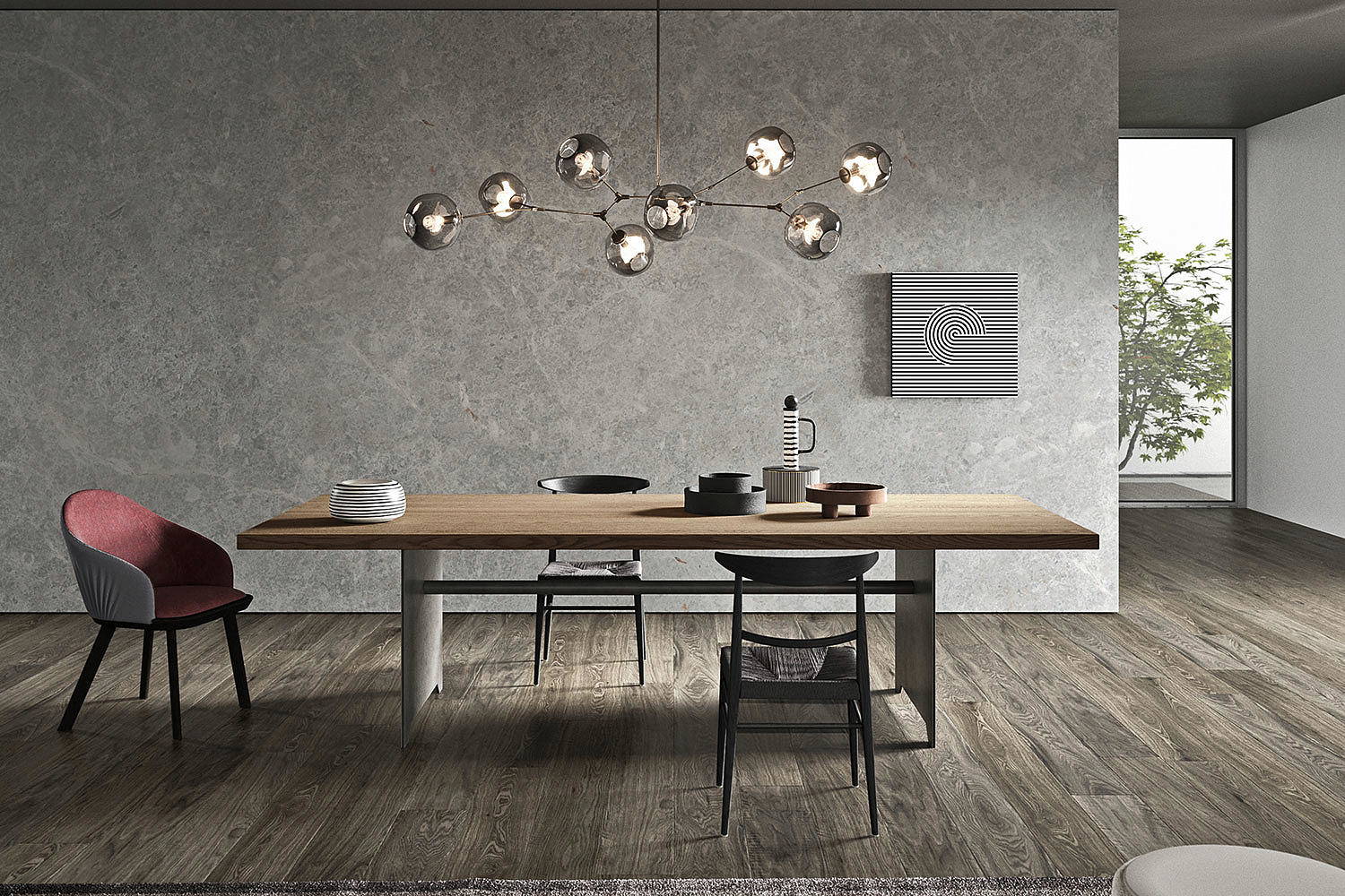 Diadro dining table with Tilia and Indira dining chairs