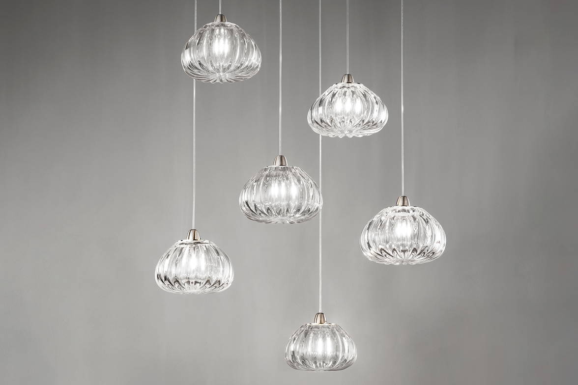 Diamante pendant lights in Vistosi, switched on Diamante pendant lights in Vistosi, switched on