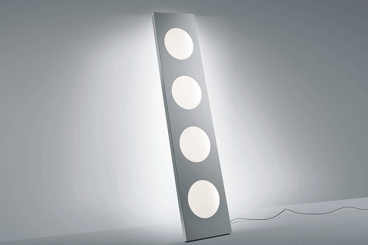 Dolmen floor lamp in aluminium color Dolmen floor lamp in aluminium color