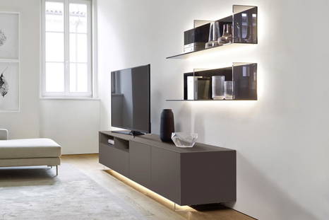 Domino open 60H TV Stand by San Giacomo (Optional glass shelves sold separately)