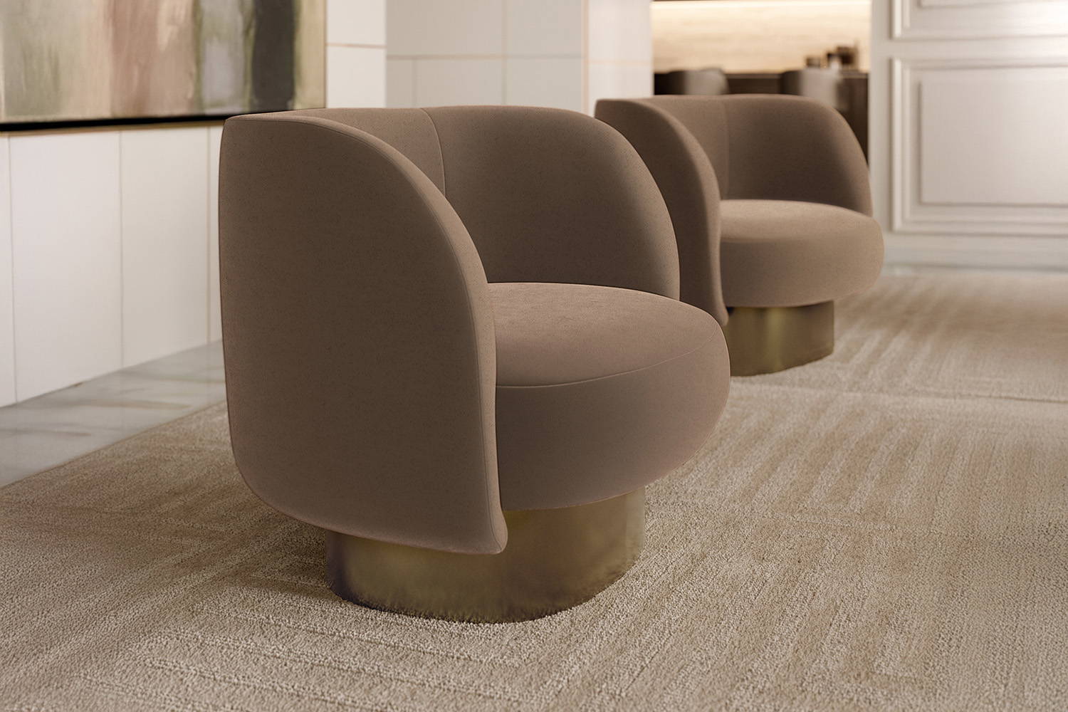Side view of the Doris armchair.