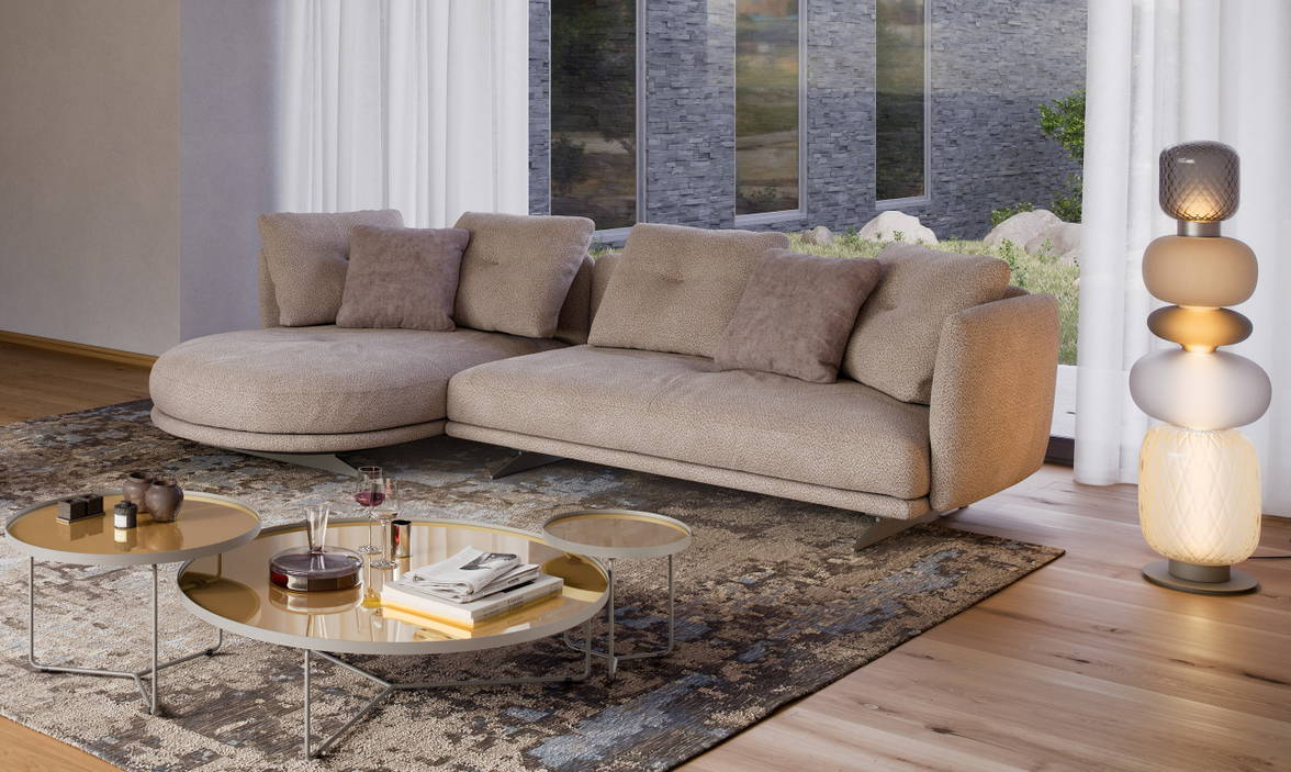 Douglas Sectional Sofa with Chaise Comp. C in modern living room Douglas Sectional Sofa with Chaise Comp. C in modern living room