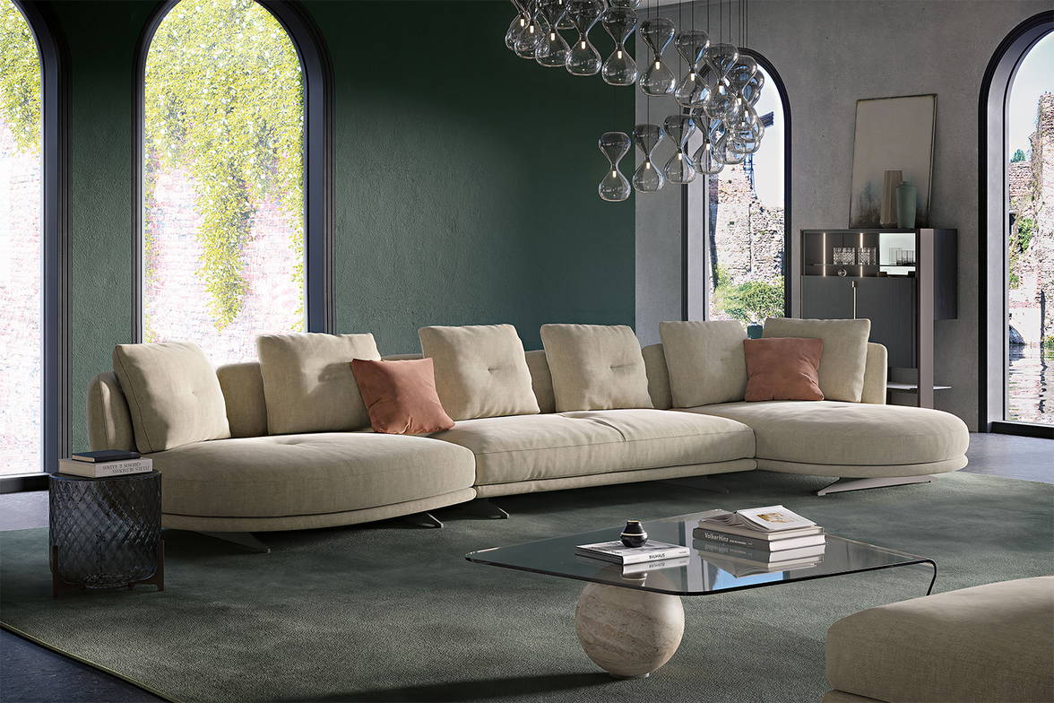 Douglas Sectional Sofa with Chaise Comp. A in living room Douglas Sectional Sofa with Chaise Comp. A in living room