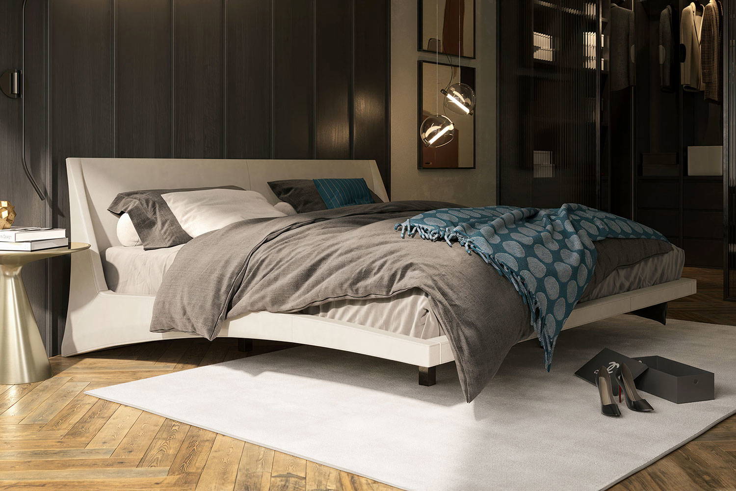 Dylan leather bed by Cattelan Italia