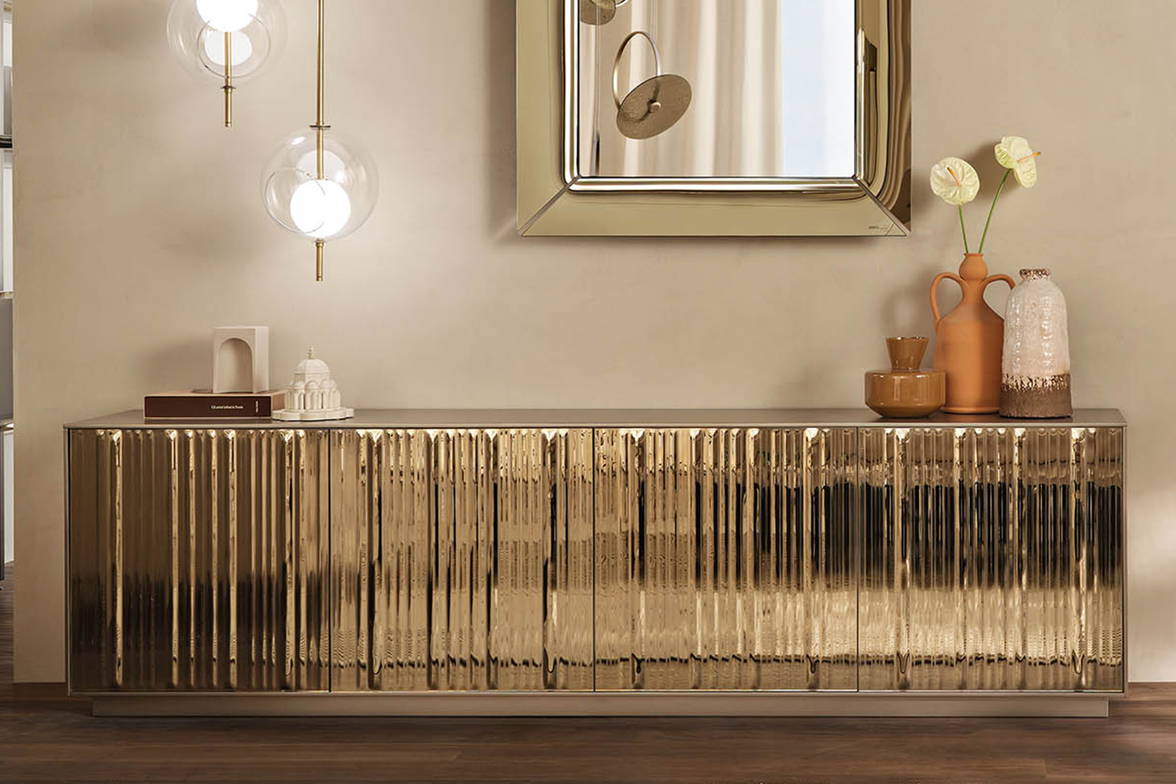 Echo Line Sideboard with bronze glass finish Echo Line Sideboard with bronze glass finish