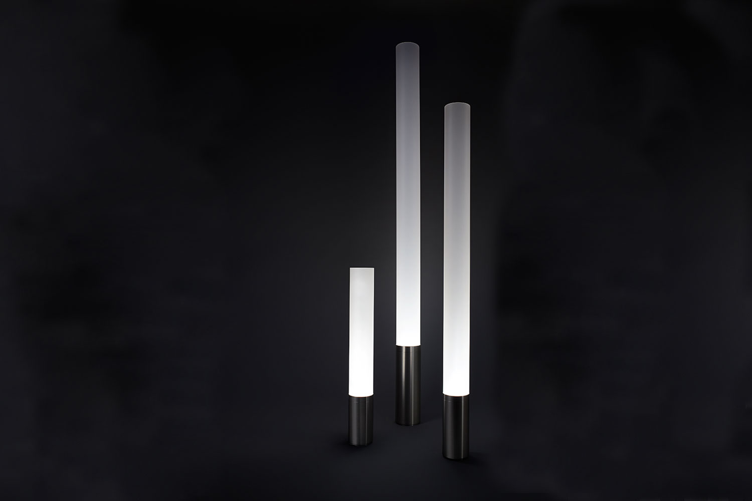 Elise floor lamps in a dark environment