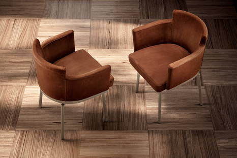 Ely swivel dining armchair designed by Alfred Kleene & Gabriele Assmann for eforma