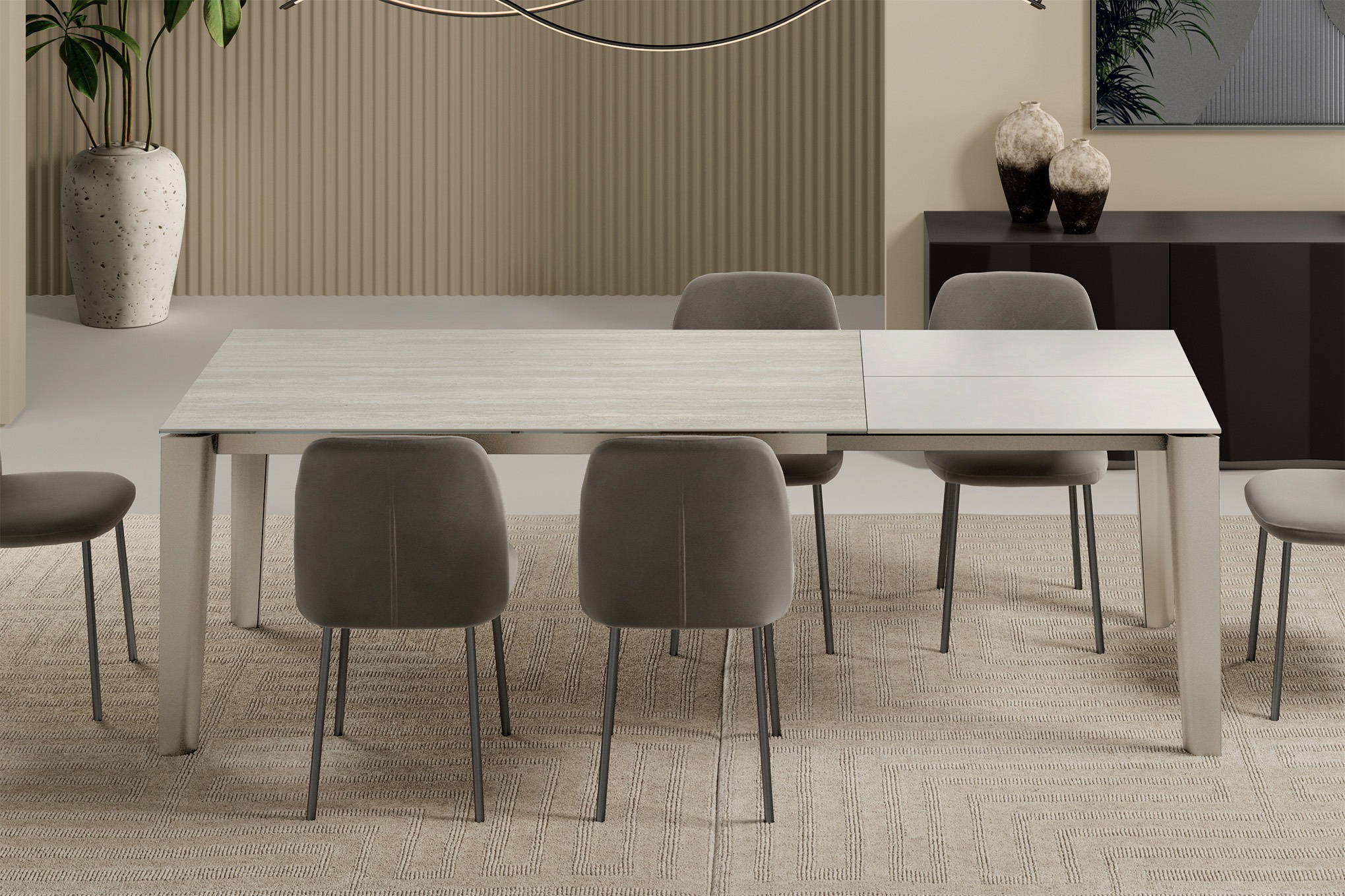 Extro Extension Dining Table, quickship version