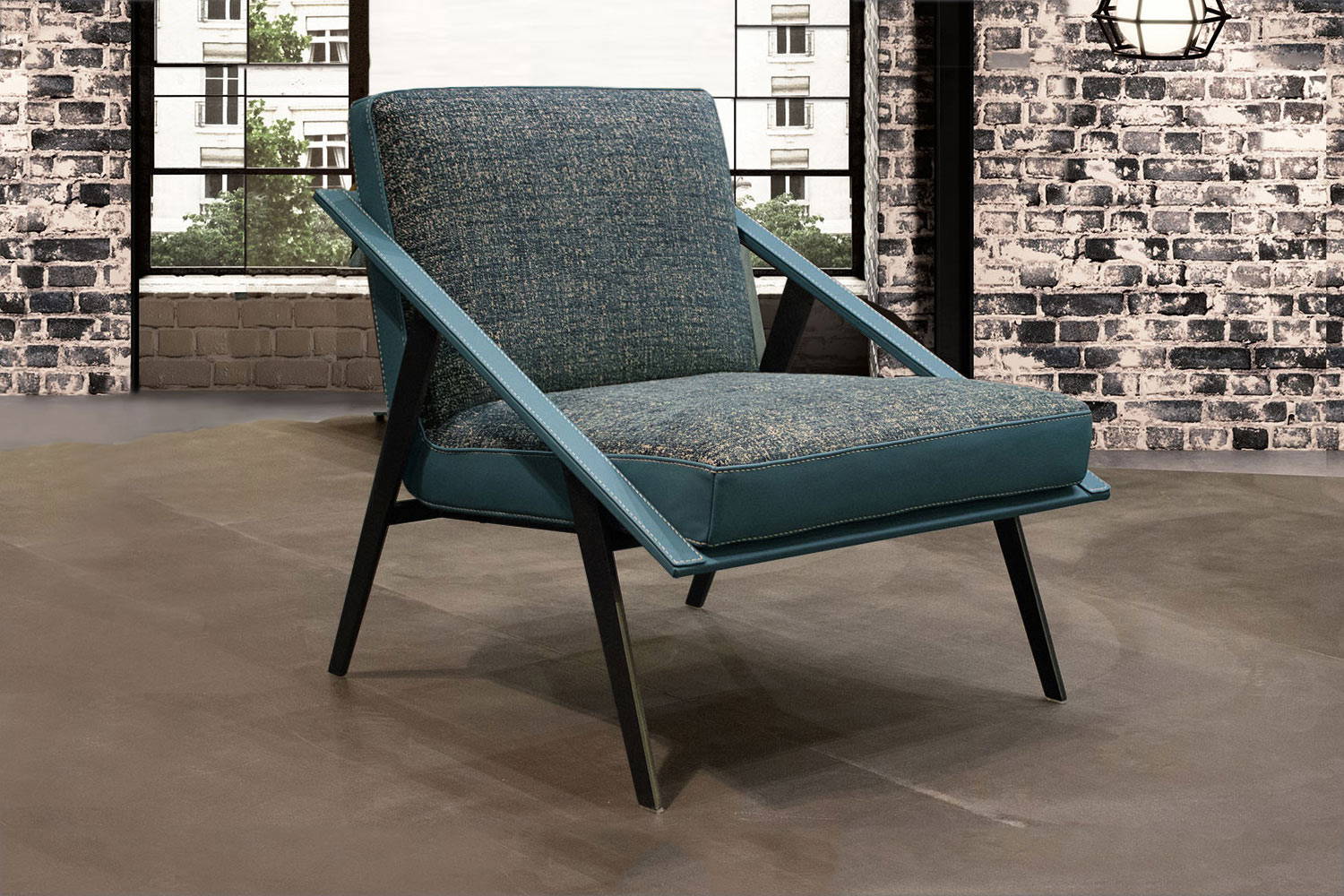Evelyn armchair (accent upholstery and metal frame in matching upholstery)
