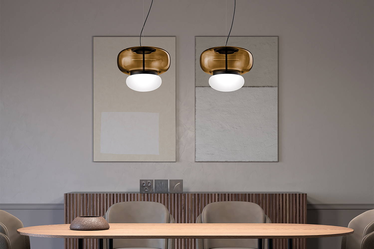 Faro Suspension Lights above dining table