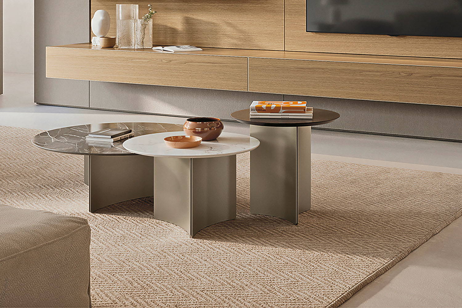 Fiocco end tables with Fiocco Coffee Table
