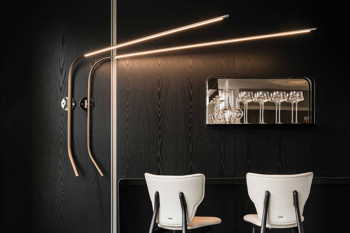 Fisherman wall sconces in textured titanium finish Fisherman wall sconces in textured titanium finish