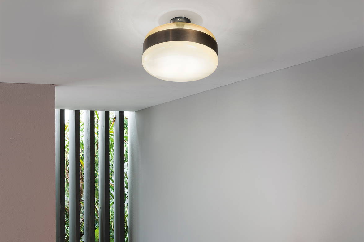The Future Flush Mount in a bedroom The Future Flush Mount in a bedroom