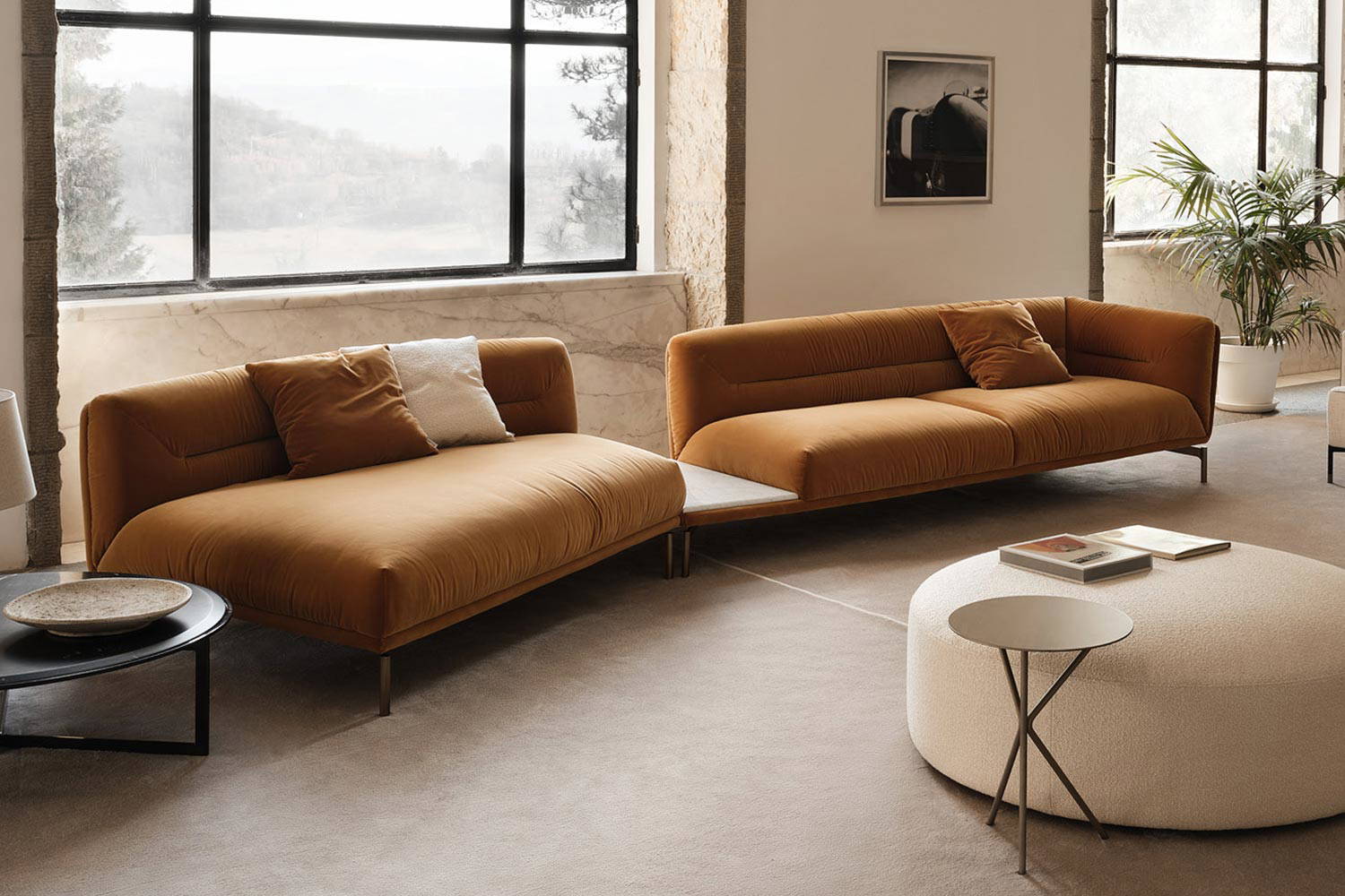 Gary Curved Sectional Sofa with Chaise by Nicoline Italia