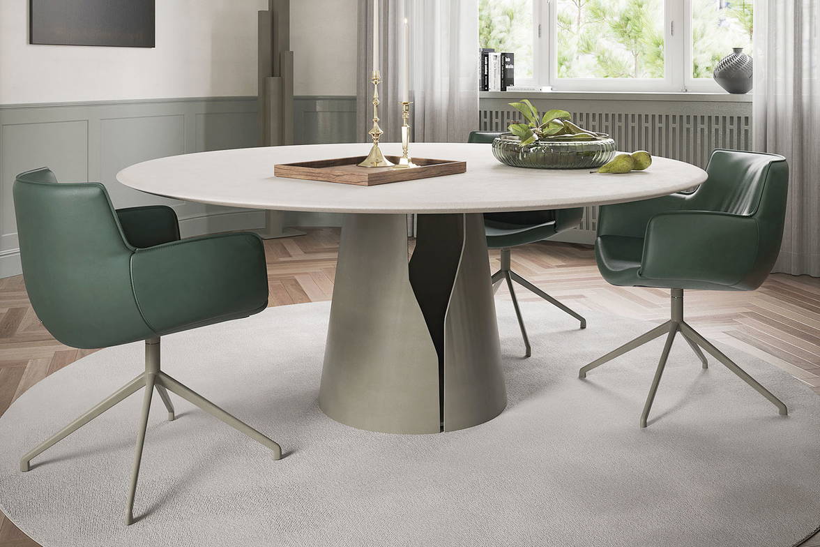 Giano Argile Round Dining Table by Cattelan Italia Giano Argile Round Dining Table by Cattelan Italia
