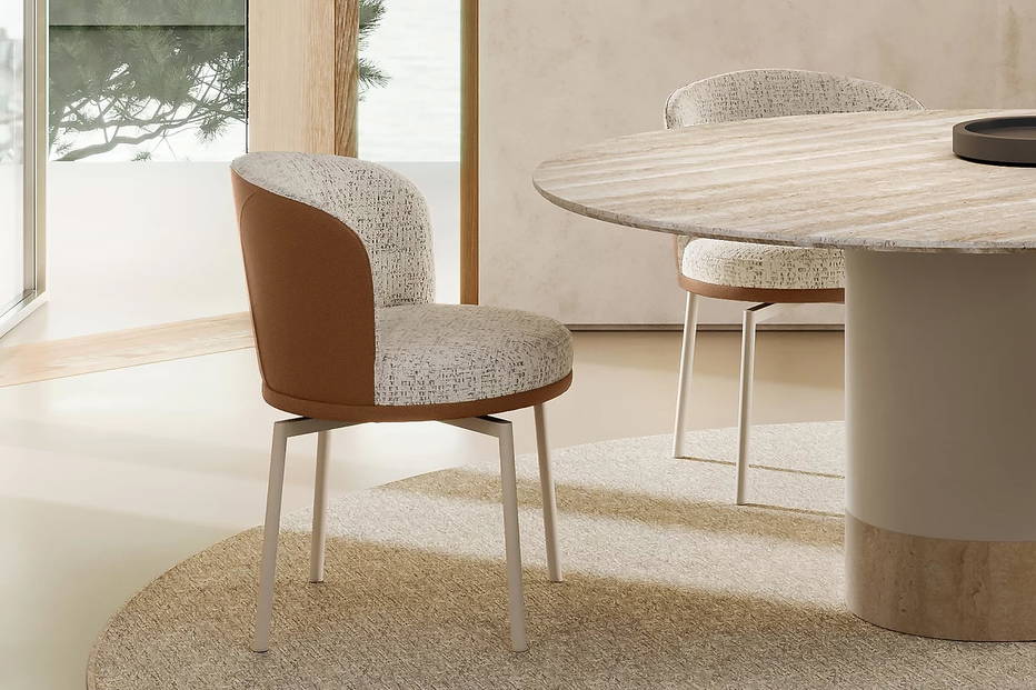 Ginger Bicolor dining chair with metal legs