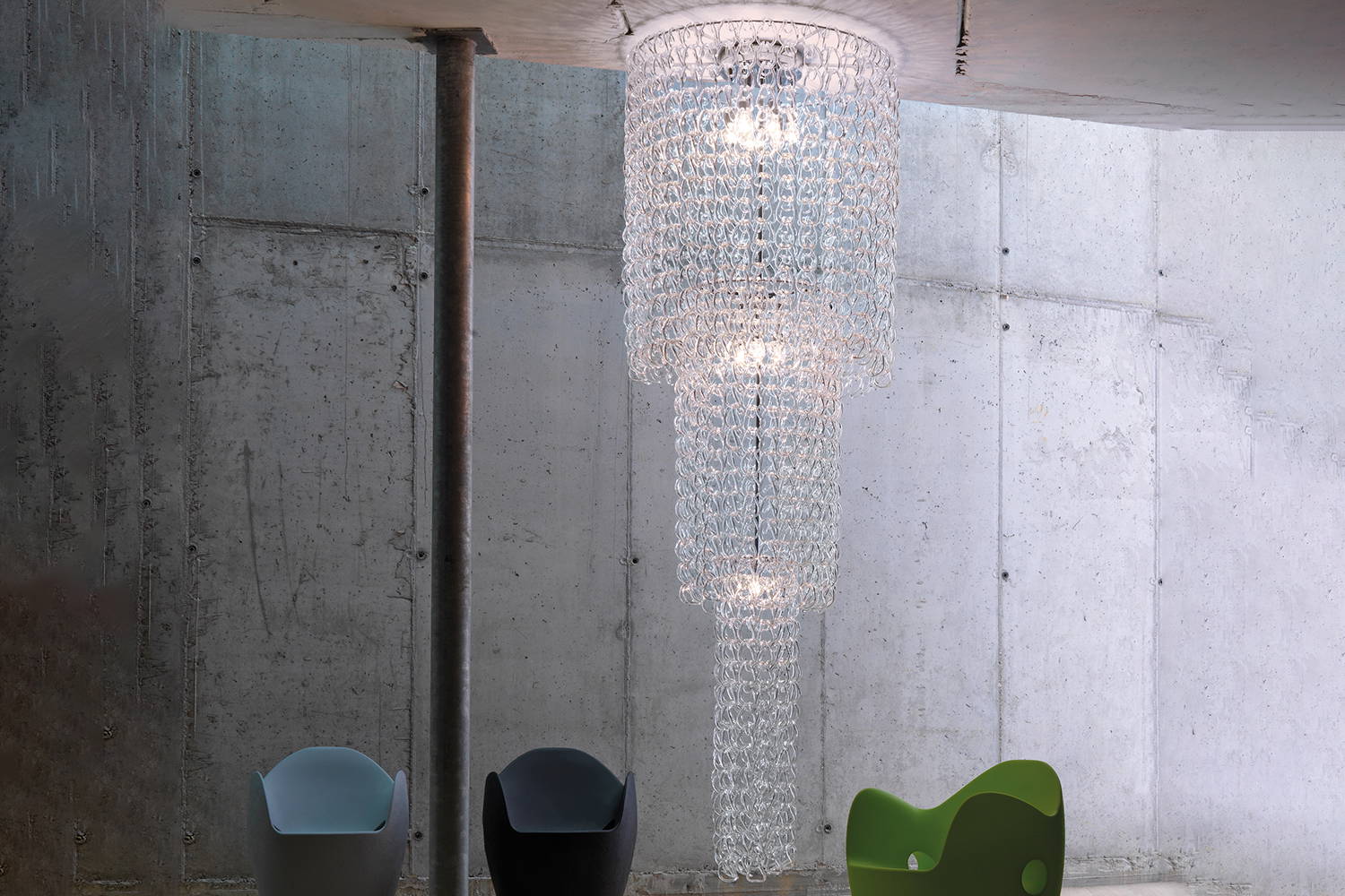 Giogali Cascading Ceiling Light in seating area