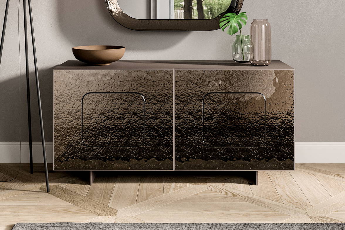 Giulia Sideboard finished in VB01 Bronze Bush Hammered Glass Giulia Sideboard finished in VB01 Bronze Bush Hammered Glass