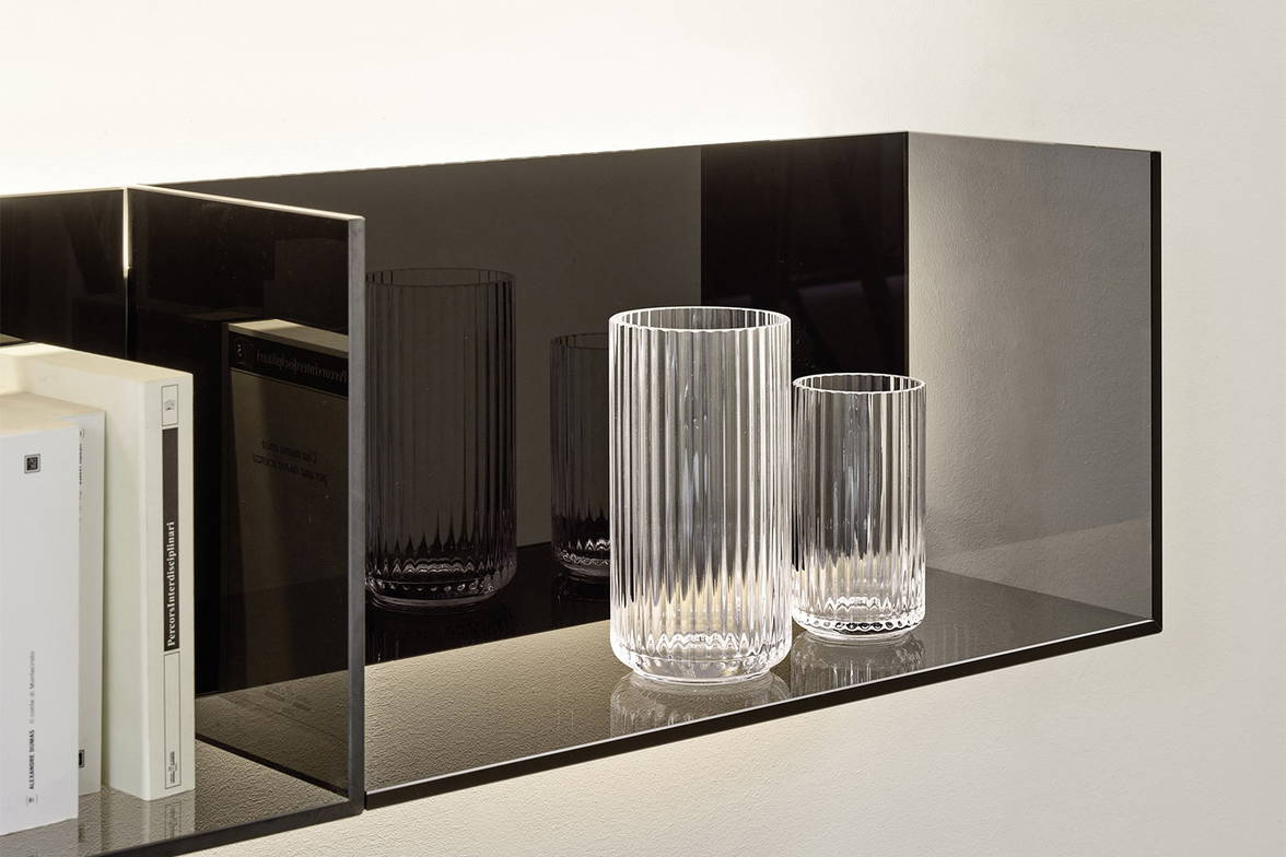 Glass Open Shelves for Domino Cabinets by San Giacomo Glass Open Shelves for Domino Cabinets by San Giacomo