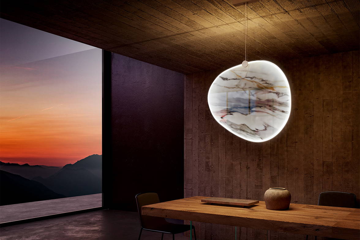 The Glee suspension light by Daniele Lago for Lago. The Glee suspension light by Daniele Lago for Lago.