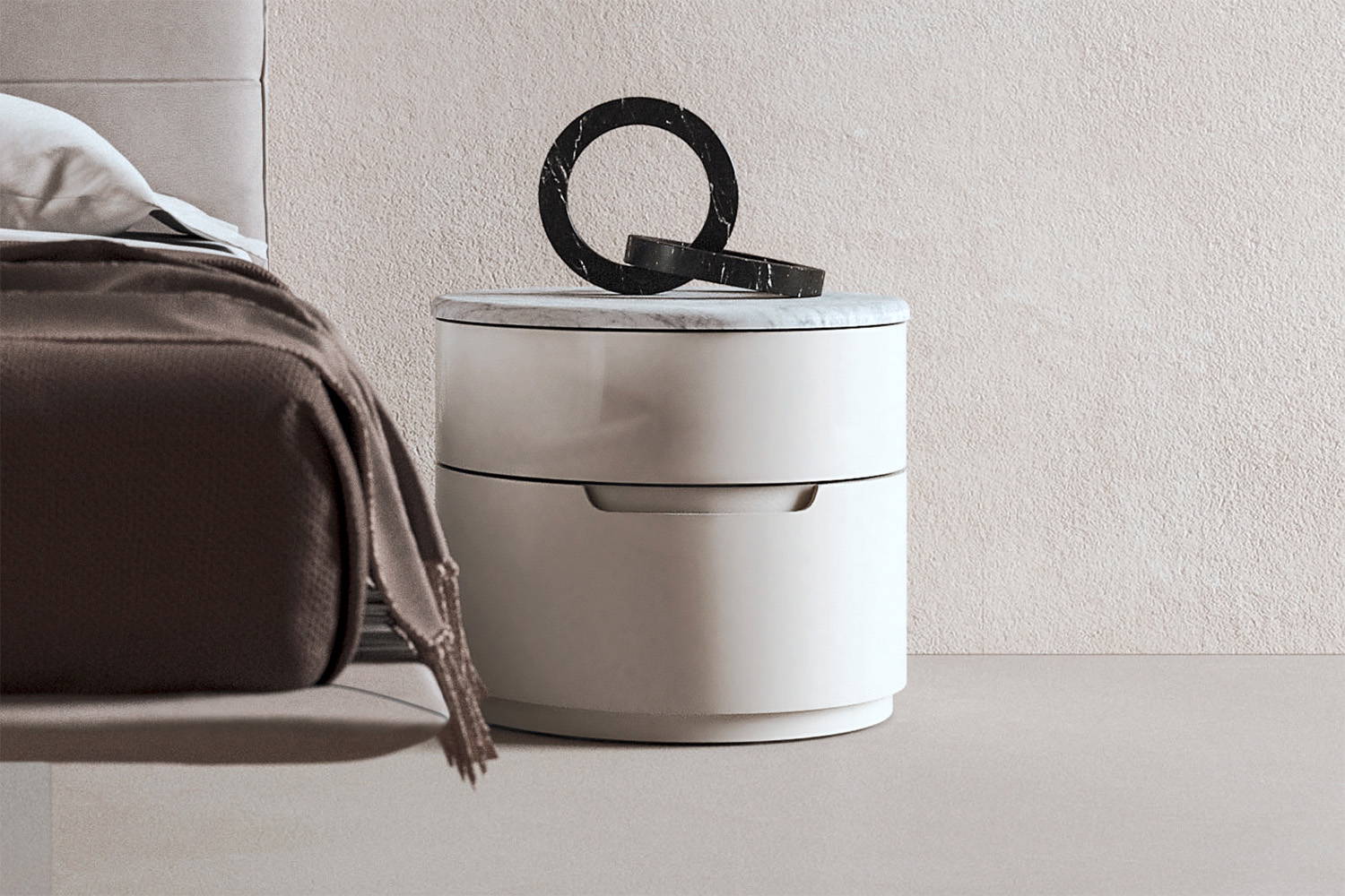 Globo Nightstand with marble top