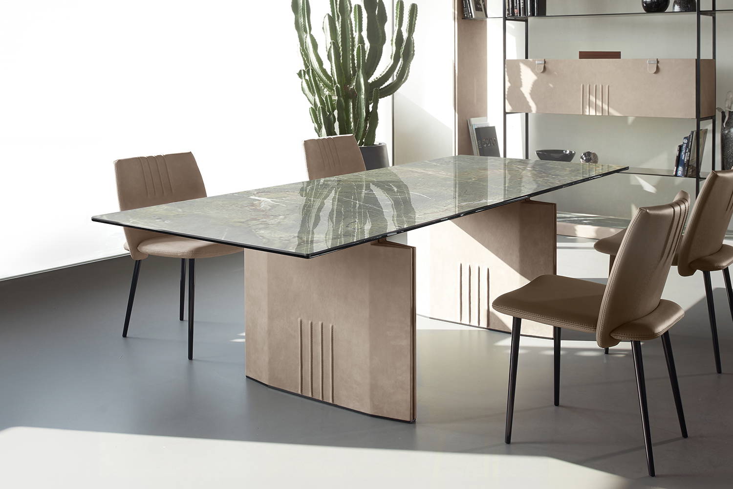GMM Philly rectangular dining table with GMM Philly dining chairs.