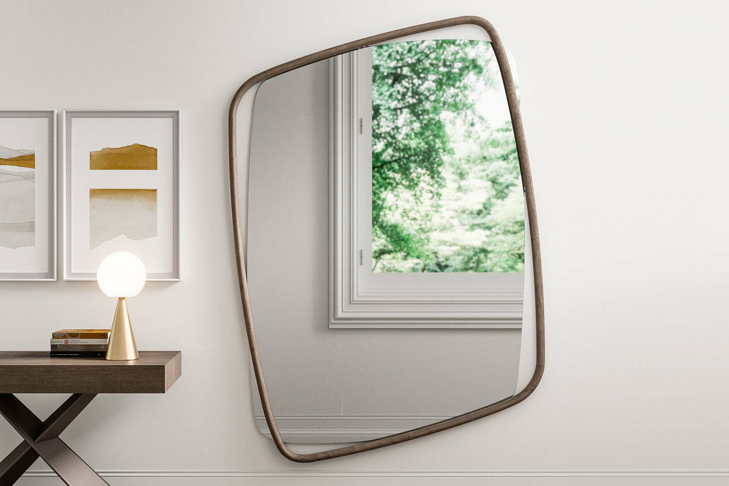 Golden big mirror by Ozzio Italia