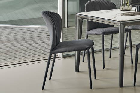 Grace upholstered dining chair designed by Pocci & Dondoli for Bontempi Casa