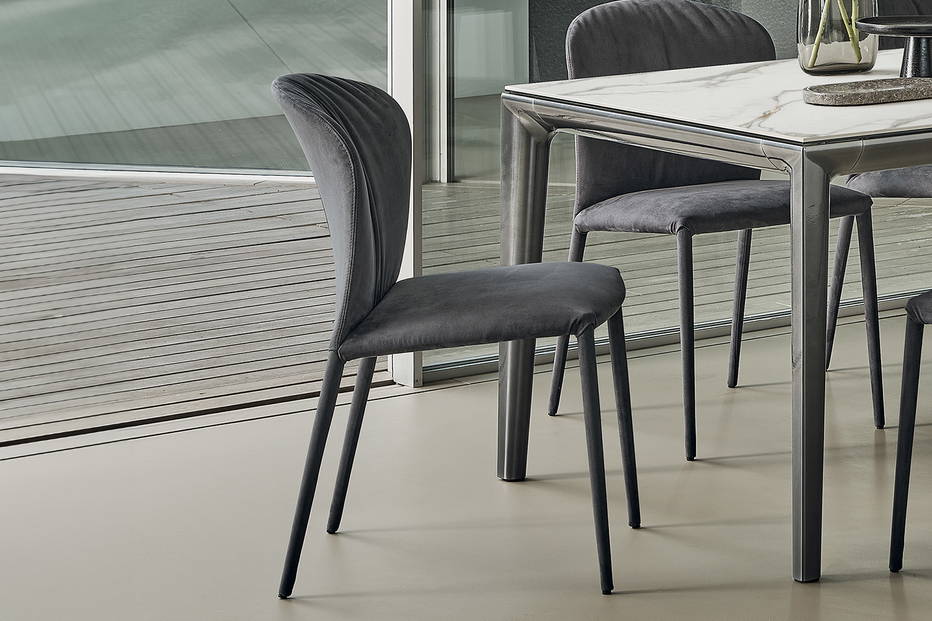 Grace upholstered dining chair designed by Pocci & Dondoli for Bontempi Casa