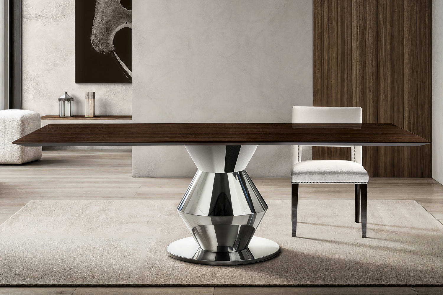 Grand Palais Metal Base Dining Table designed by Giorgio Soressi