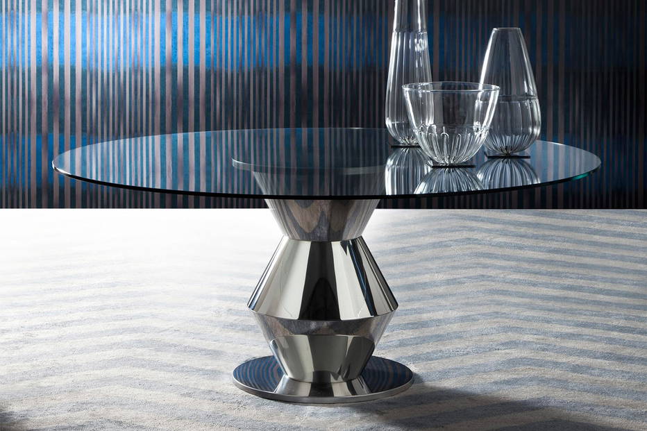 Grand Palais Round Glass Dining Table