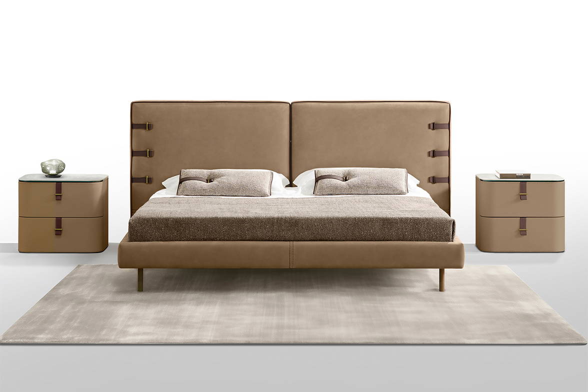 The Gregory bed with matching nightstand. The Gregory bed with matching nightstand.