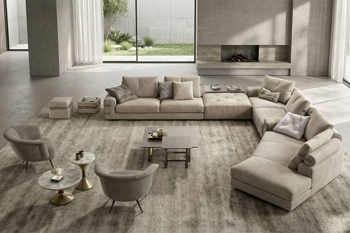 Gregory XL sectional sofa peninsula by Gamma Gregory XL sectional sofa peninsula by Gamma