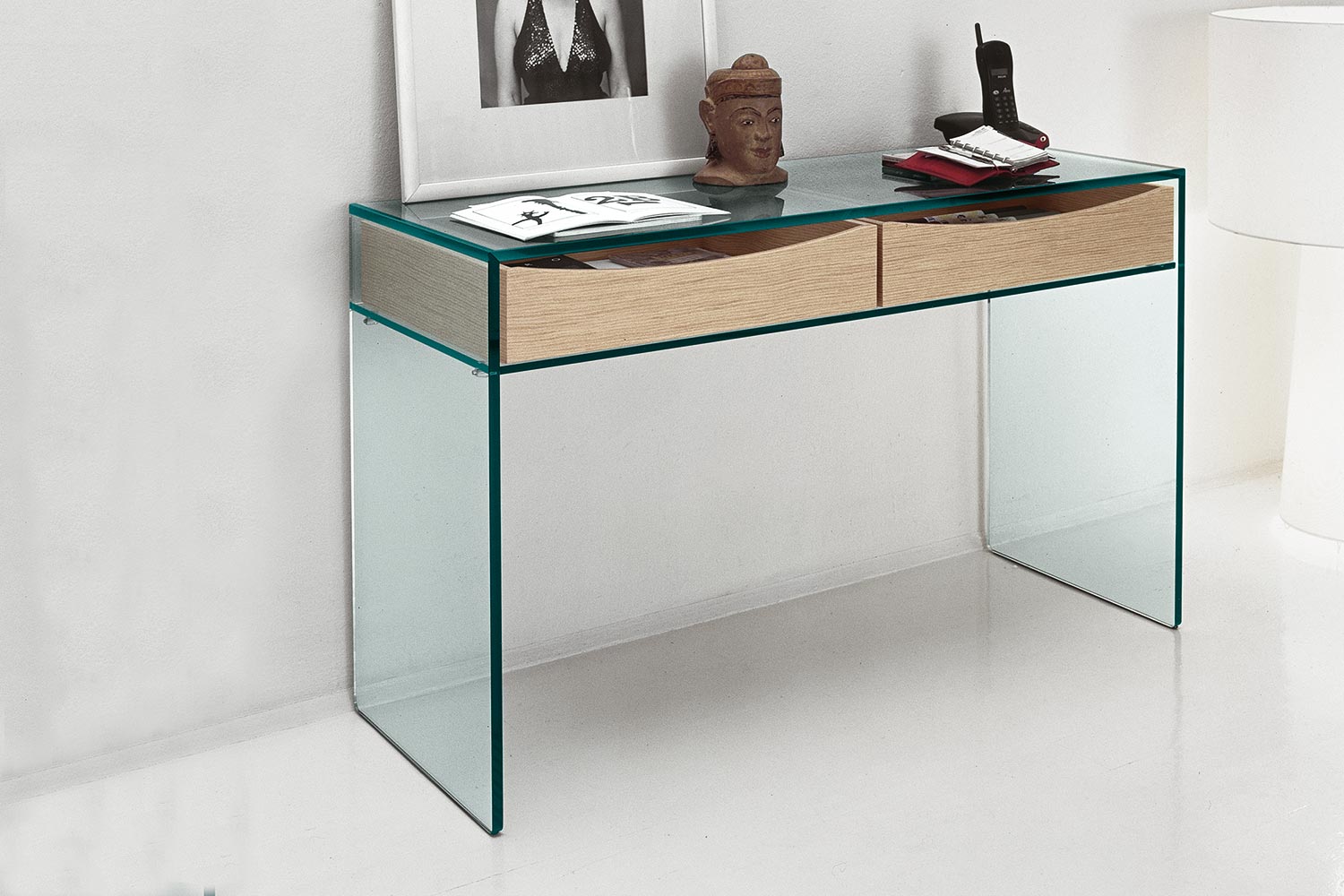 Gulliver 2 console table with bleached oak drawers
